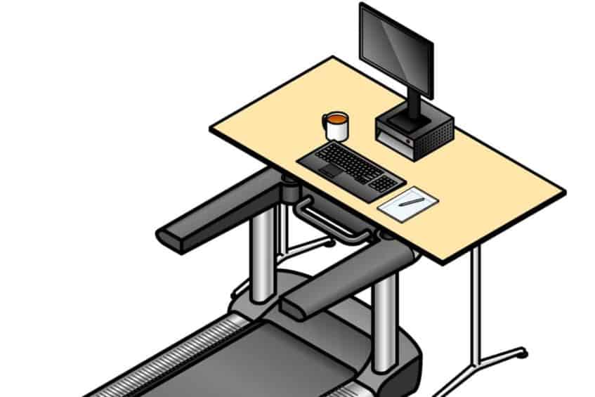 stand up desk with treadmill