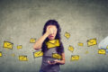 People covering their eyes instead of reading emails